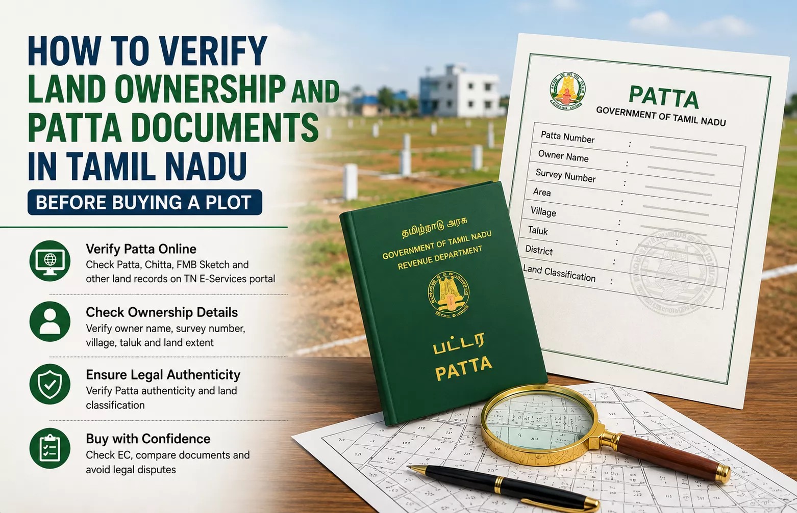 How to Verify Land Ownership and Patta Documents in Tamil Nadu Before Buying a Plot
