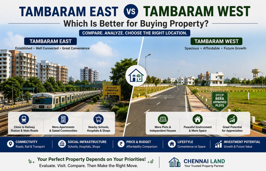 Tambaram East vs Tambaram West: Which Is Better for Buying Property

