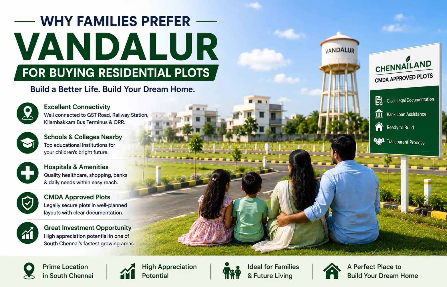 Why Families Prefer Vandalur for Buying Residential Plots in 2026

